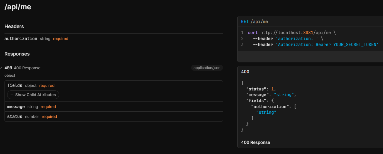 Generated route config